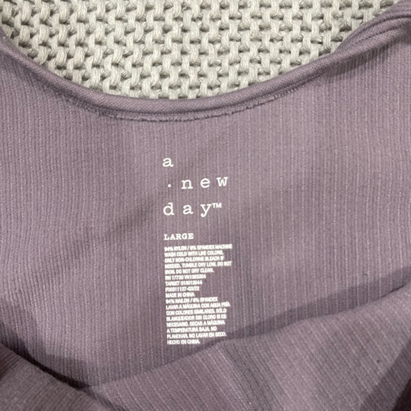 LIKE NEW Spandex Purple Tank Top Ribbed - Picture 2 of 2